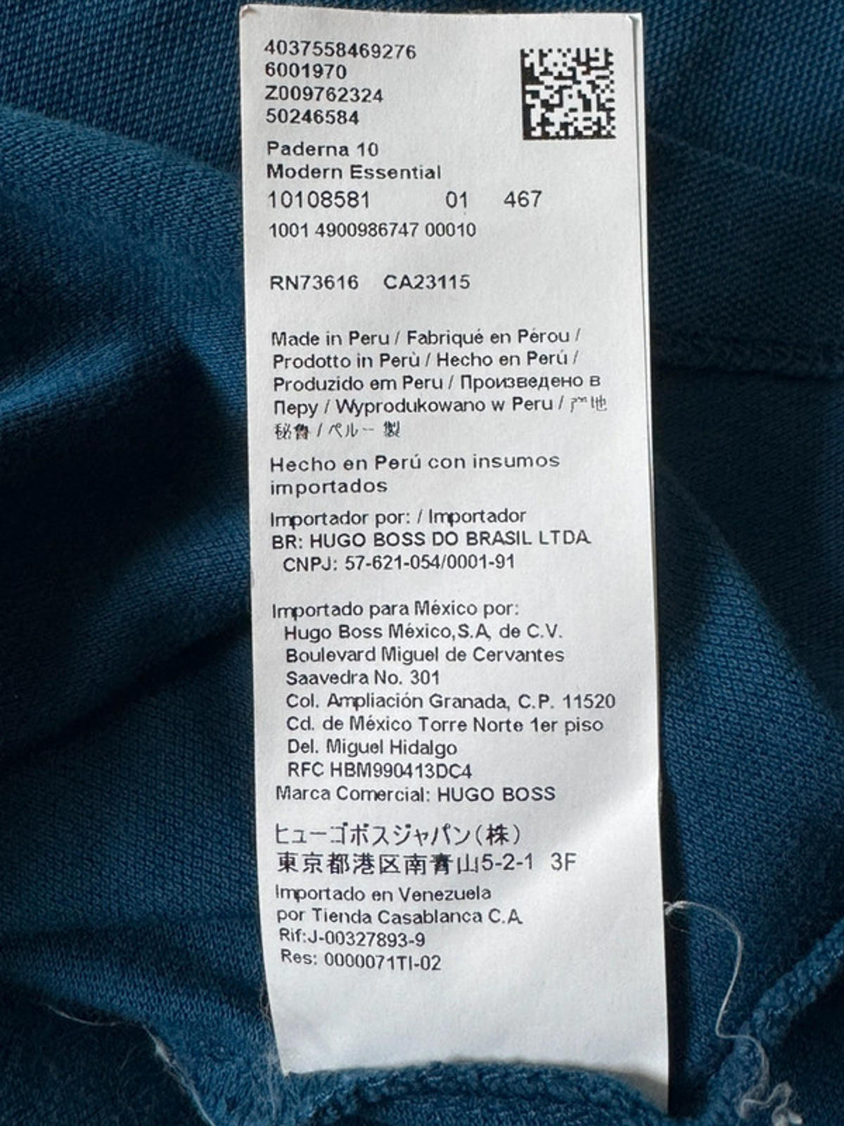 Men’s Hugo Boss Regular Fit Pima Cotton Long Sleeve Polo Shirt Top - Medium -1442