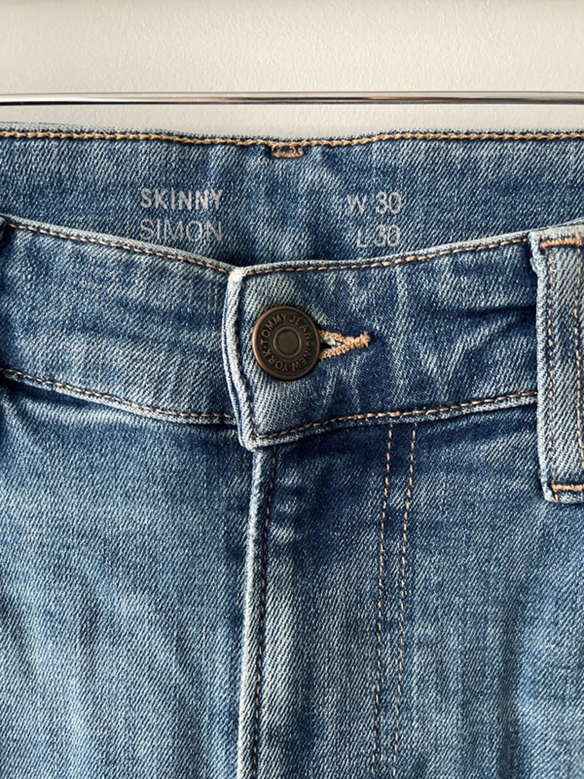 Mens Tommy Hilfiger Skinny Simon Fit Jeans With Wash Effect - W30 / L30