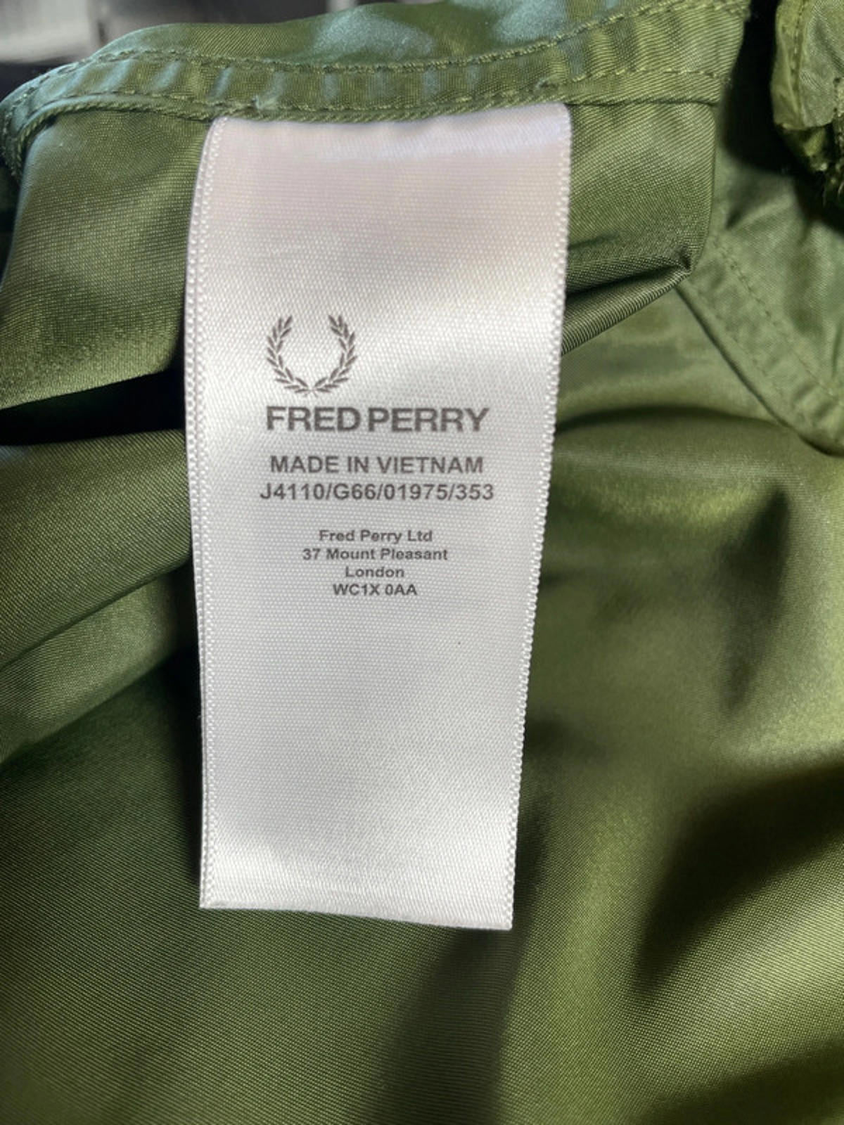 Women’s Fred Perry Hooded Parka Jacket Coat In Khaki - UK10 -2070