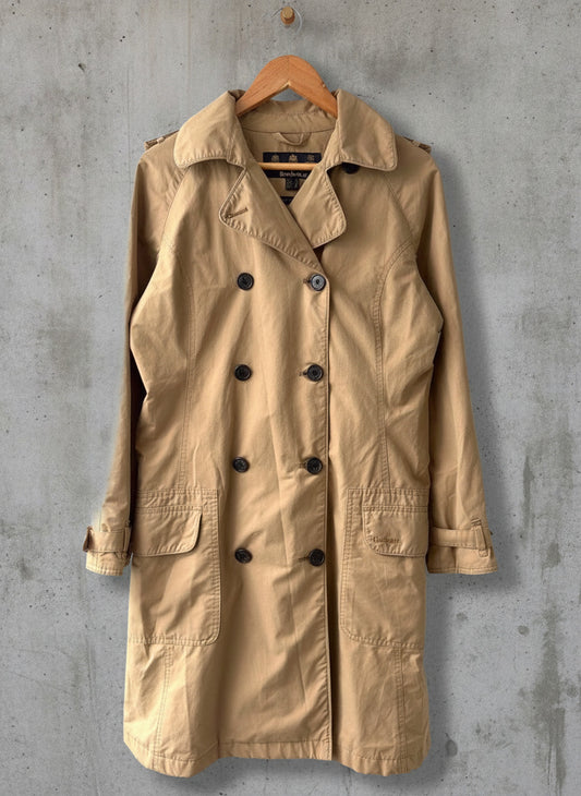 Women’s Barbour Valerie Classic Trench Coat Mac In Beige - Uk12 - 3796
