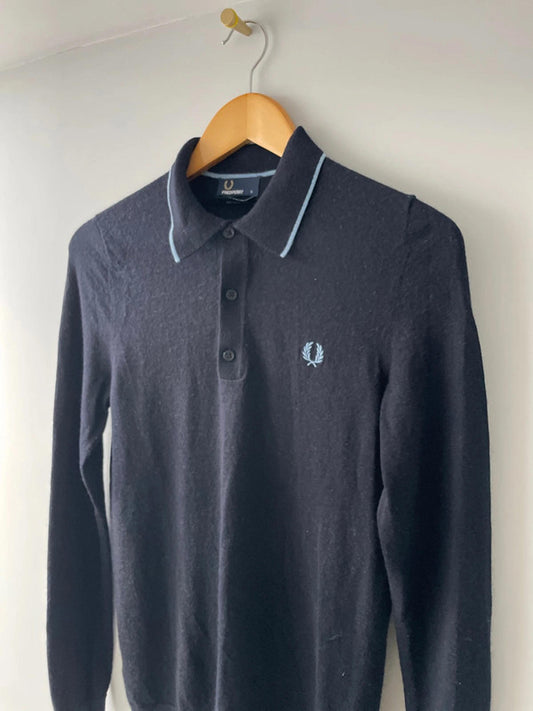 Men’s Fred Perry Slim Fit Premium Merino Wool Knitted Polo Top - Small - 0026