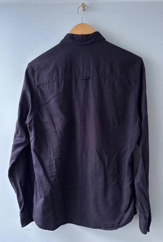 Men’s Nigel Hall Long Sleeve Oxford Shirt In Fleck Fabric - Medium - 0496