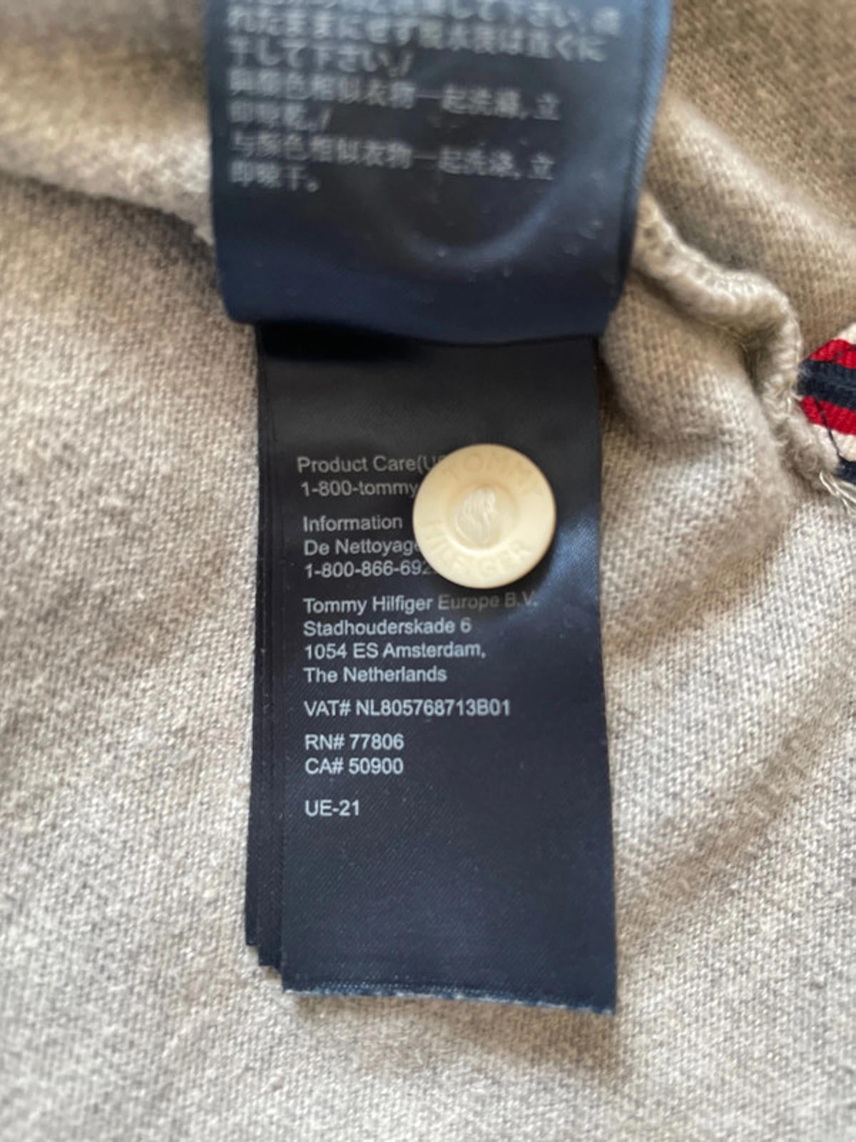 Men’s Tommy Hilfiger Rugby Polo Shirt Top In Grey - Medium- 2148