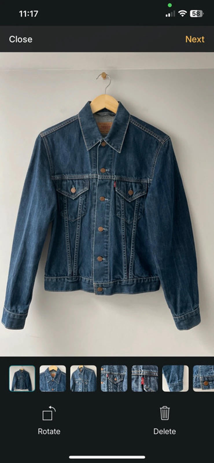 Women’s Levi’s Vintage 70500 Denim Jean Jacket In Navy - Medium - 2385
