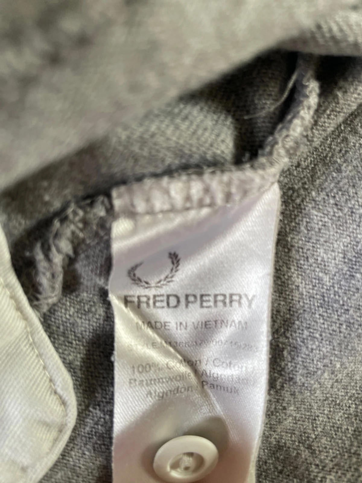 Men’s Fred Perry Long Sleeve Rugby Polo Top In Grey - Small - 2003