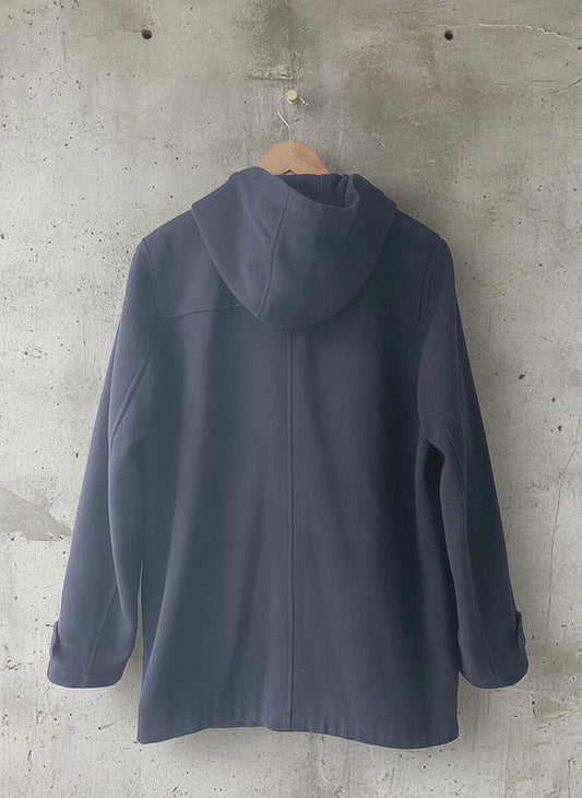 Men's Stanley Adams Premium Wool Hooded Duffle Coat In Navy - Large - 2440