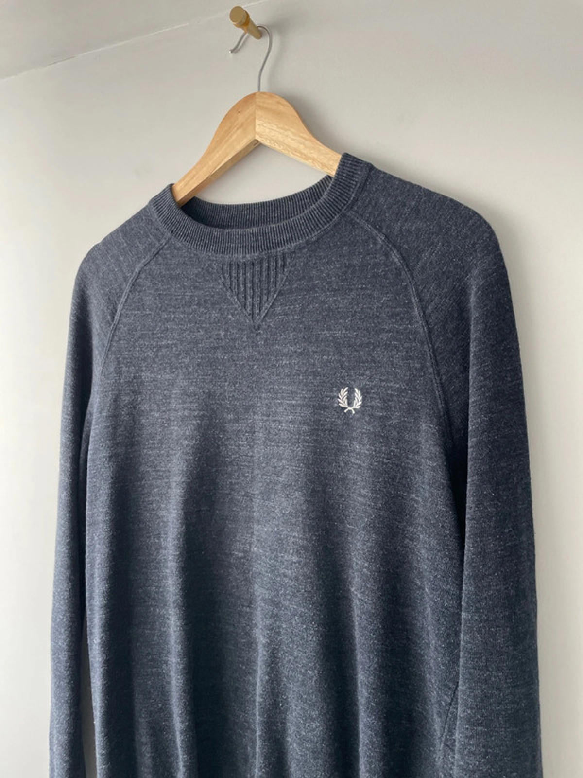 Men’s Fred Perry Long Sleeve Crew Neck Jumper In Grey - Small - 2064