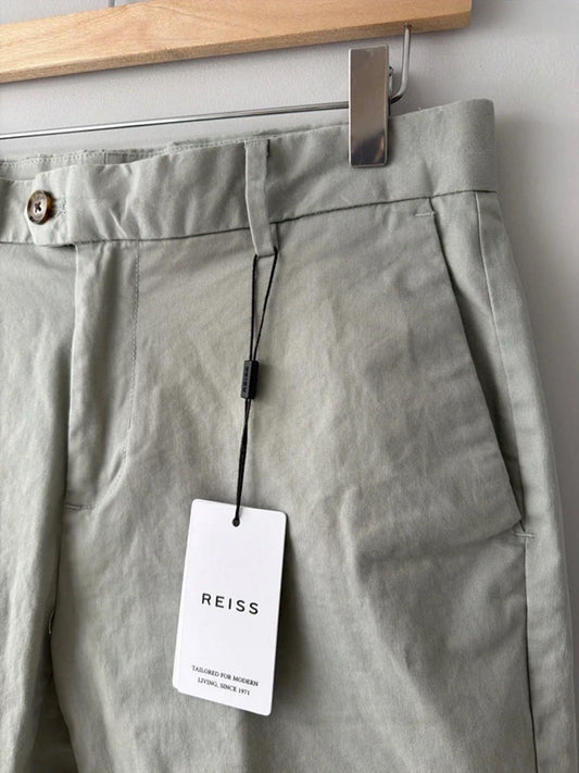Women’s Reiss Premium Stretch Fit Classic Chino Shorts In Grey - W30 - 3255