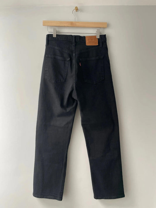 Women’s Levi’s High Waisted Ribcage Straight Fit Jeans In Black - W26/L27 - 2347