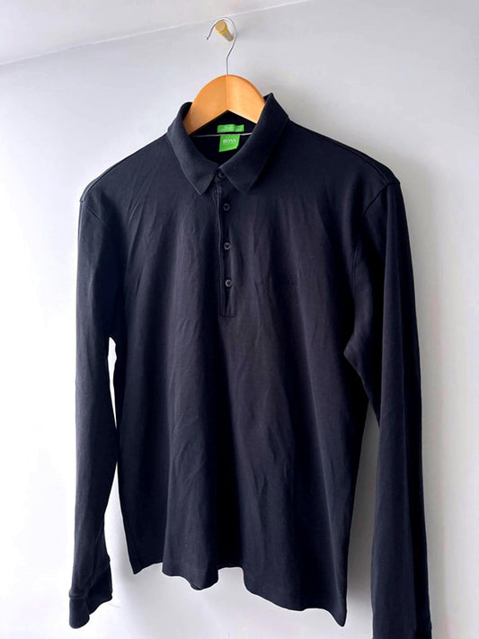 Men’s Hugo Boss Regular Fit Long Sleeve Knitted Polo Top - Medium - 0294