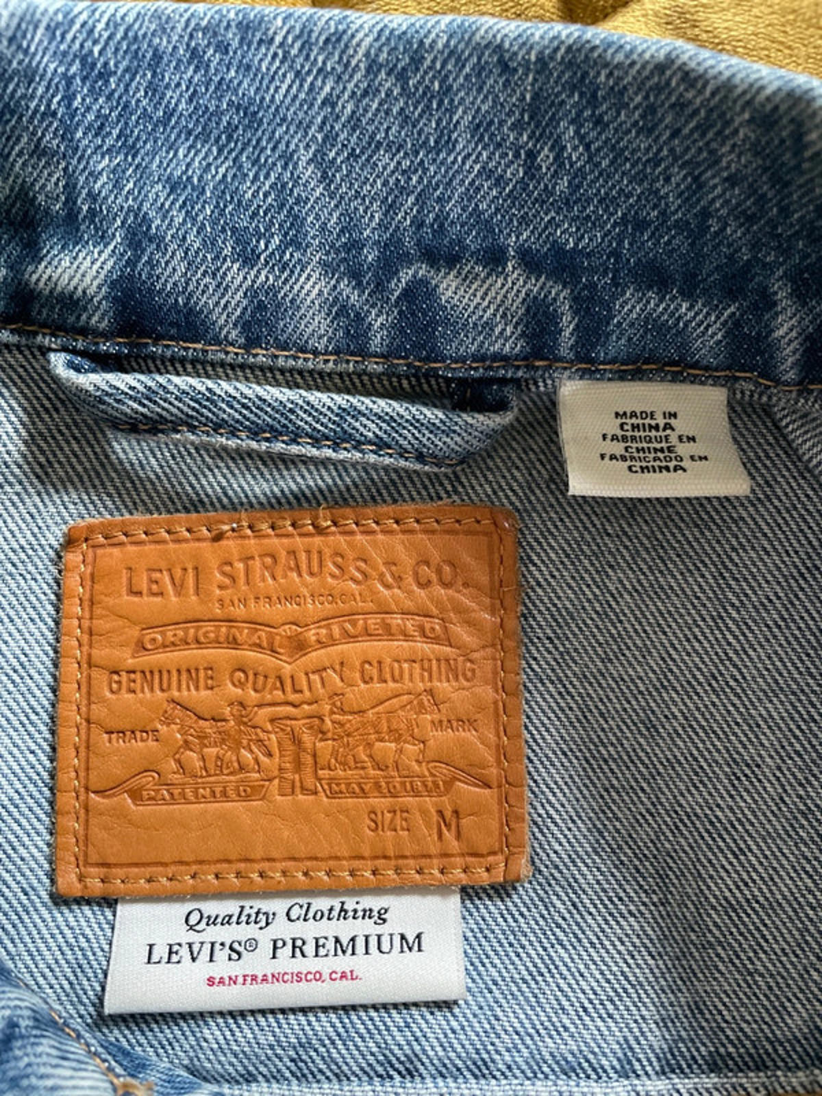 Men’s Levi’s Premium Range Denim Trucker Jacket In Blue - Medium- 2329