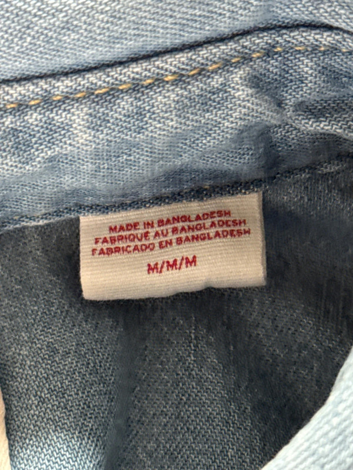 Men’s Levi’s Standard Fit Western Chambray Denim Shirt - Medium - 1970