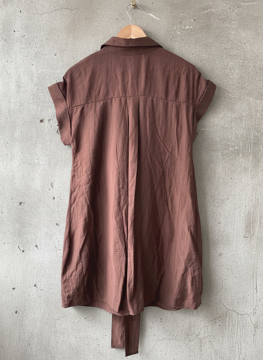 Women’s Mango Tied Front Detail A Line Dress In Brown - XSmall - 3069
