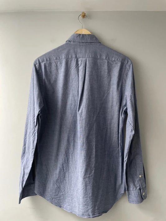 Men’s Ralph Lauren Slim Fit Stretch Oxford Chambray Shirt in Blue - Medium - 2916