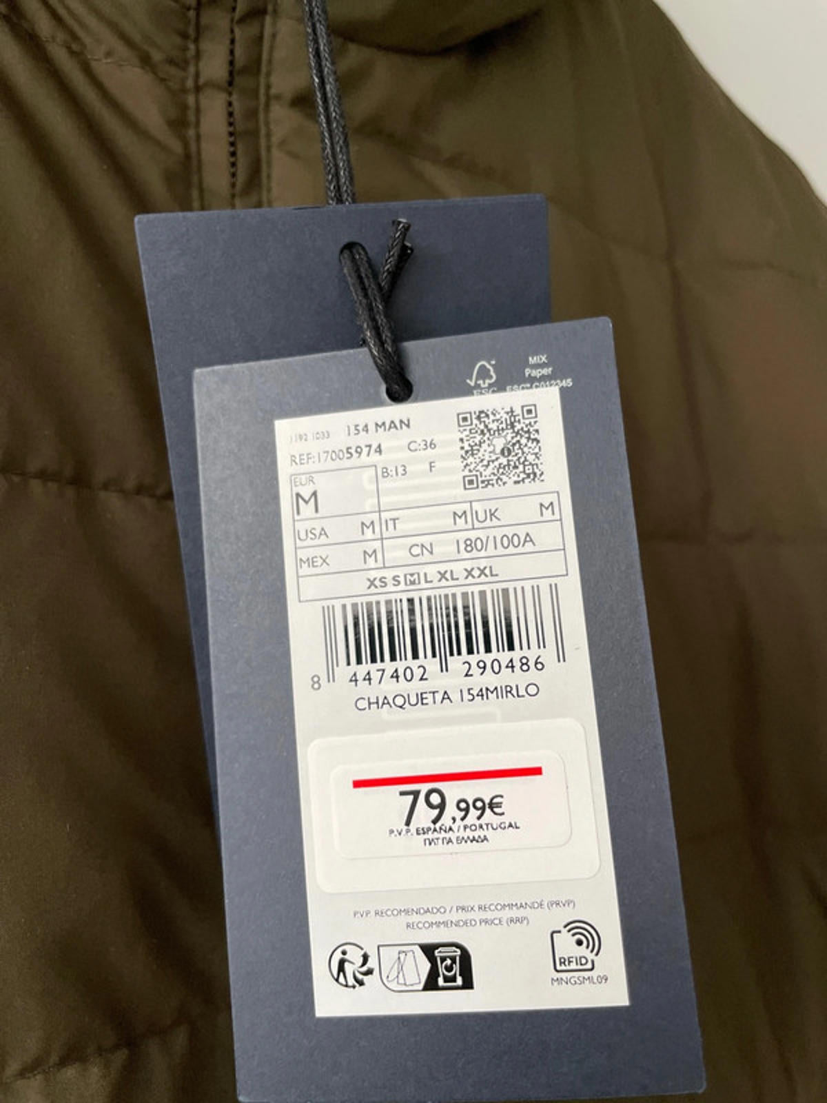 Mens Mango Gorry Hooded Padded Puffer Jacket In Khaki - Medium - 2373