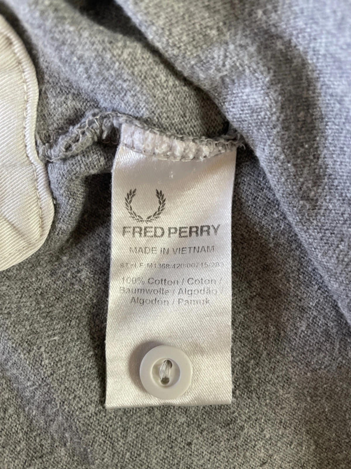 Men’s Fred Perry Long Sleeve Rugby Polo Top - Medium - 1999
