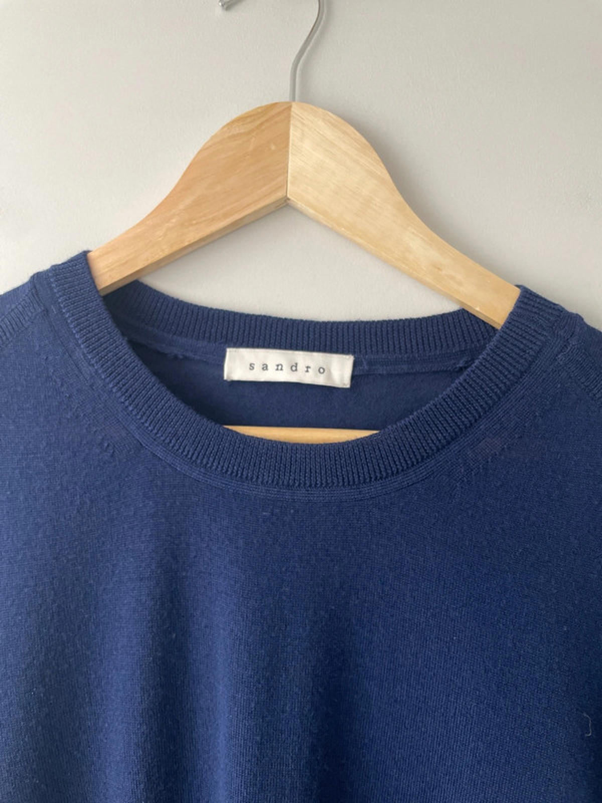 Men’s Sandro Premium Long Sleeve Crew Neck Jumper In Navy - Medium - 1904