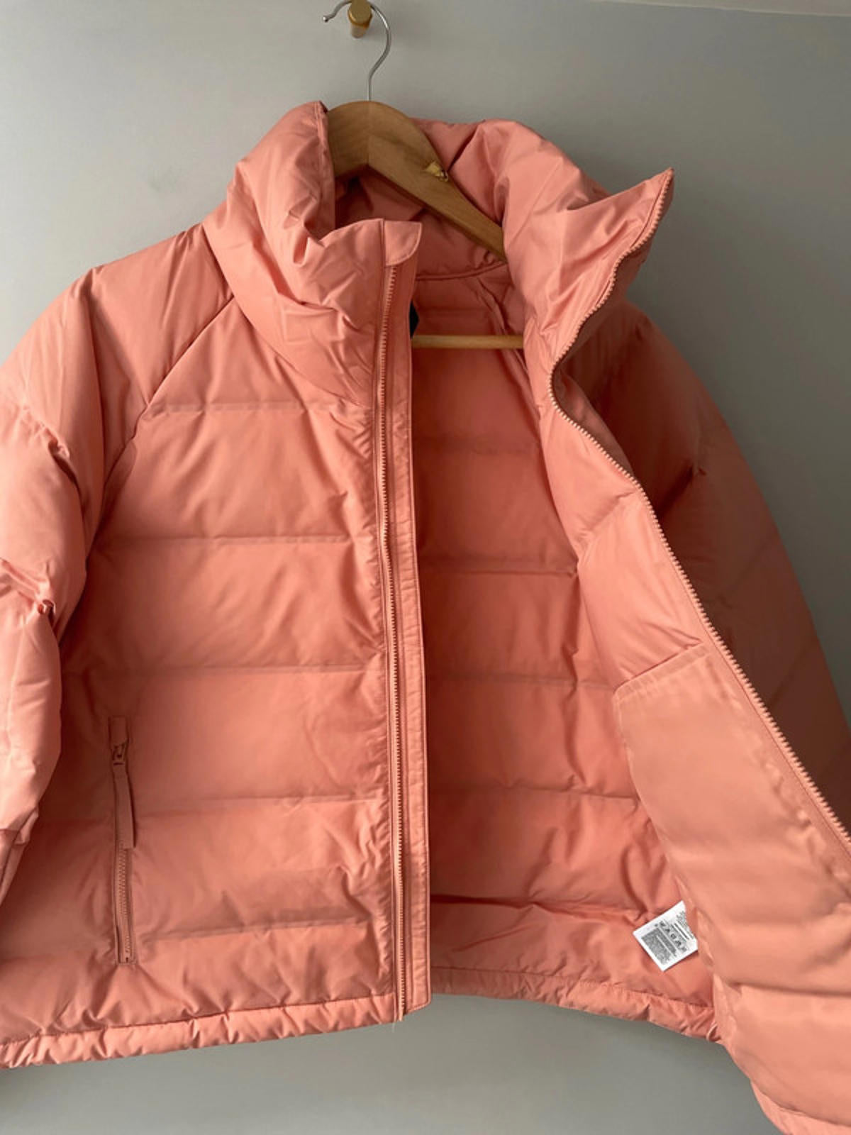 Women’s Adidas Helionic Oversized RLX Down Puffer Jacket In Coral - Large - 2340