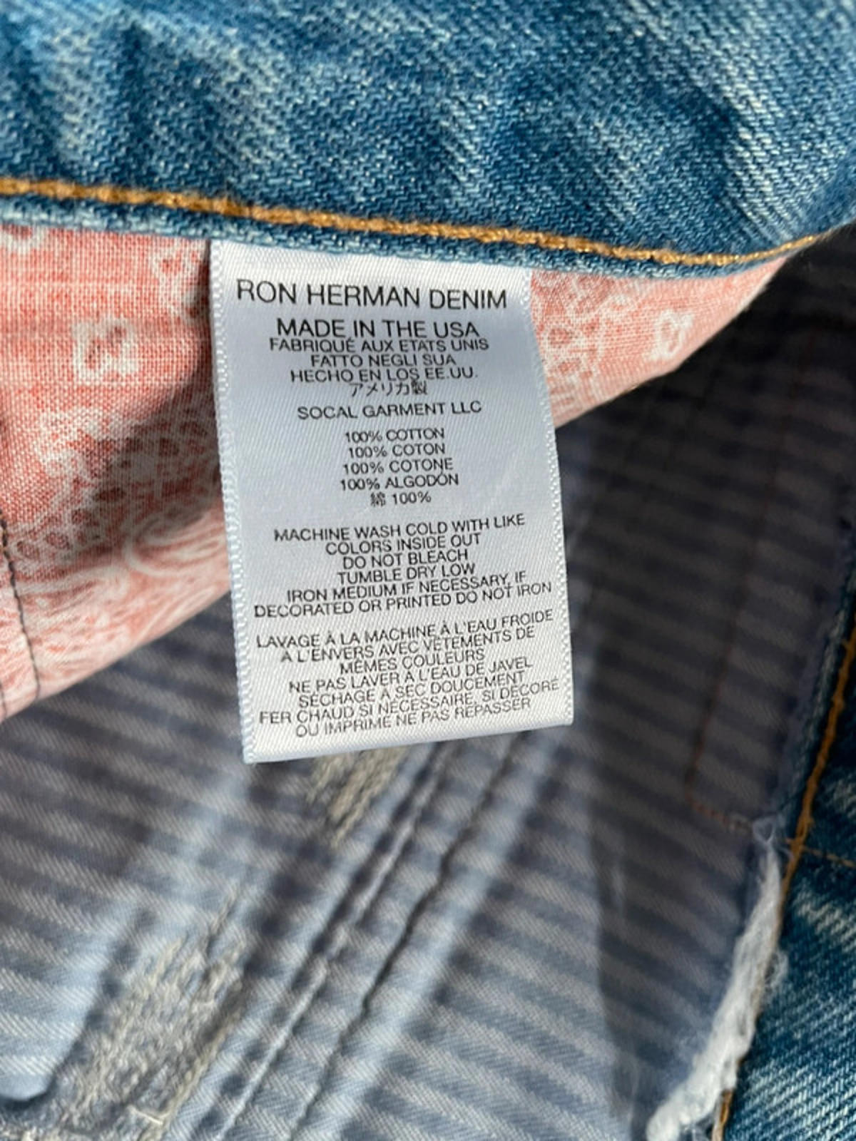Men’s Ron Herman Denim rip and repair effect jeans - W31 / L33