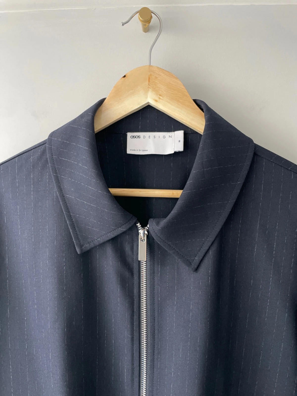 Men’s Asos Design Smart Pinstripe Harrington Jacket - Medium - 1574