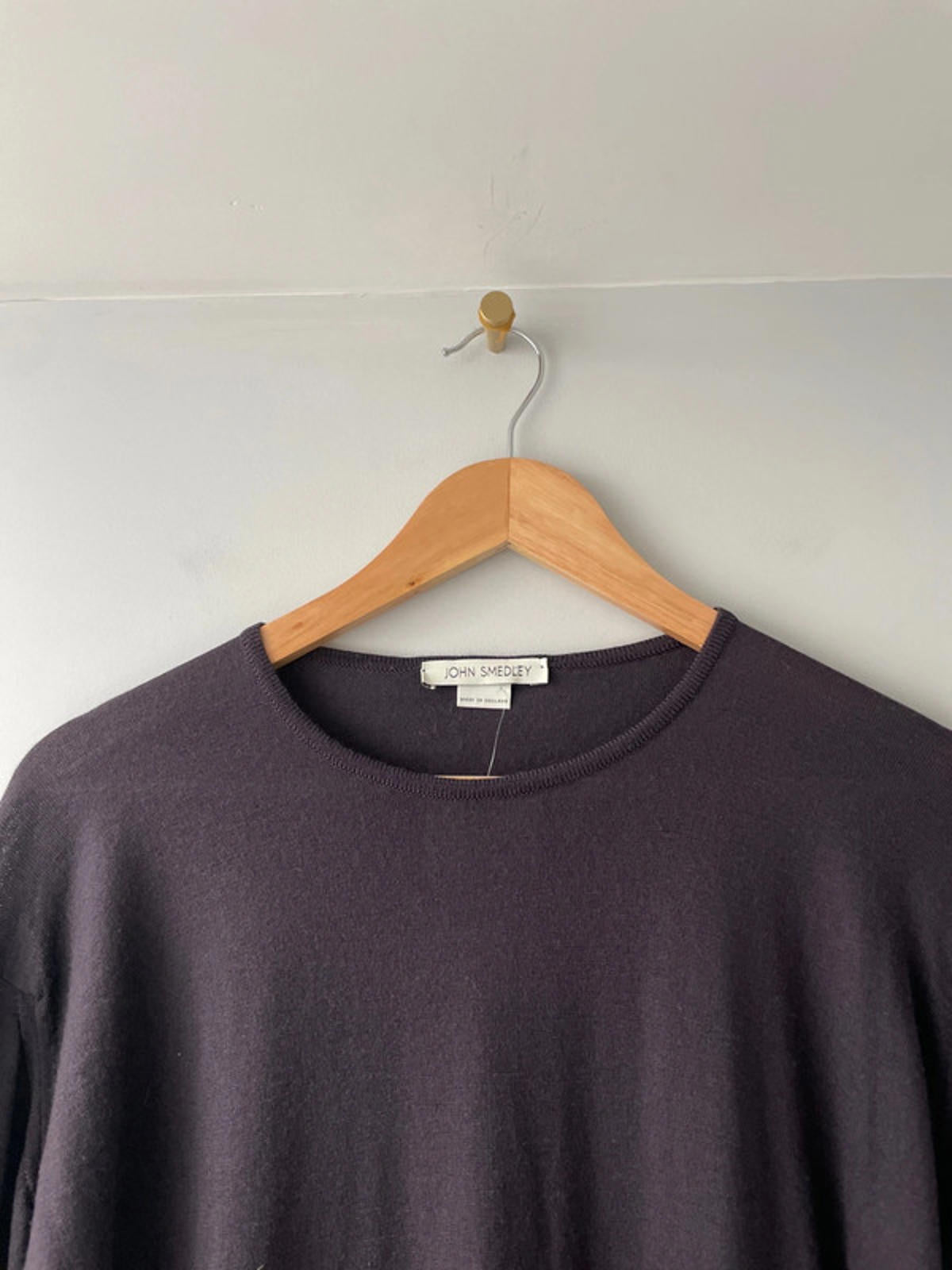 Men’s John Smedley 100% Merino Wool Crew Neck Jumper In Purple - Large - 2063