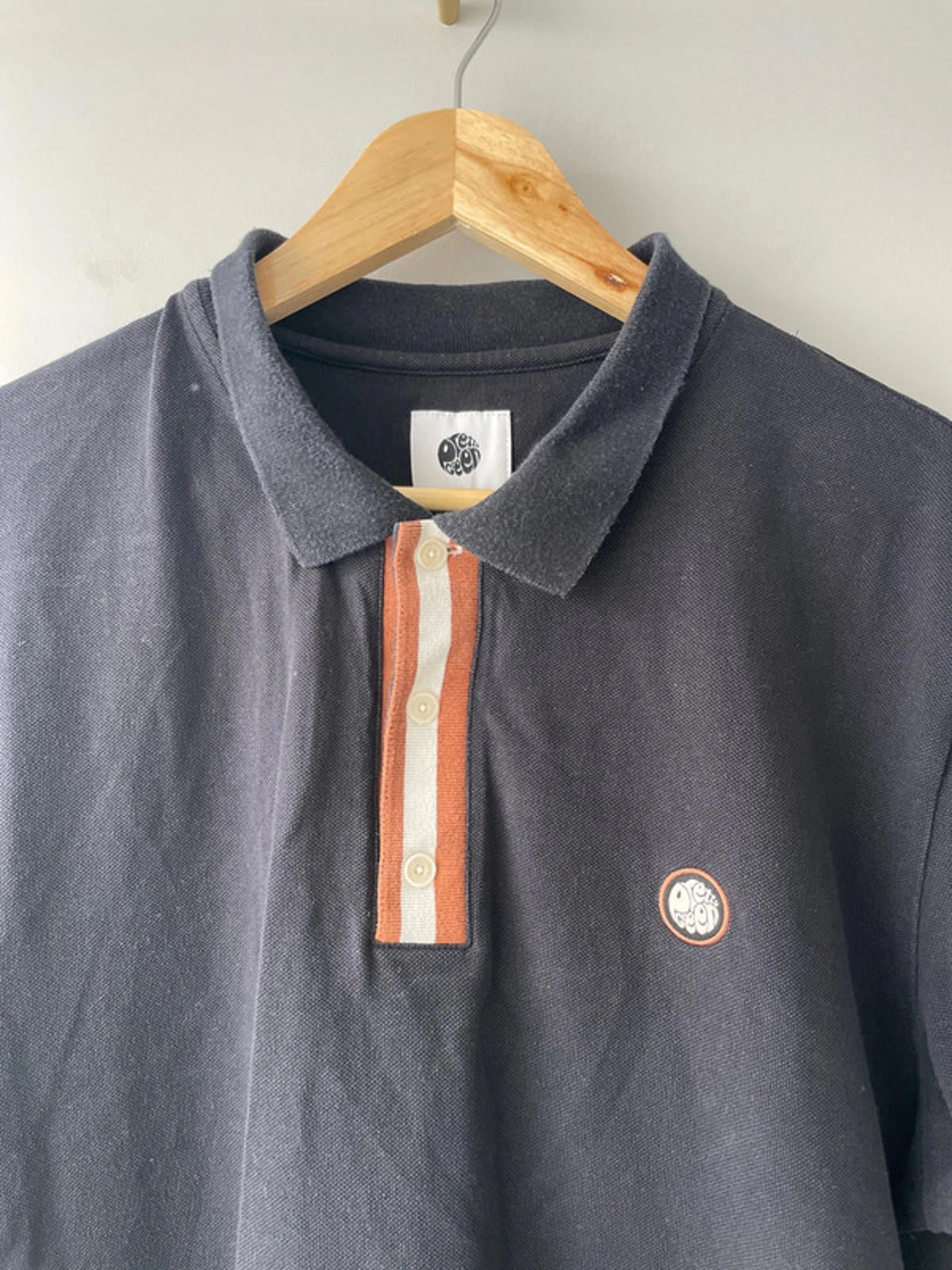 Men’s Pretty Green Double Tipped Black Polo Top - Large - 1722