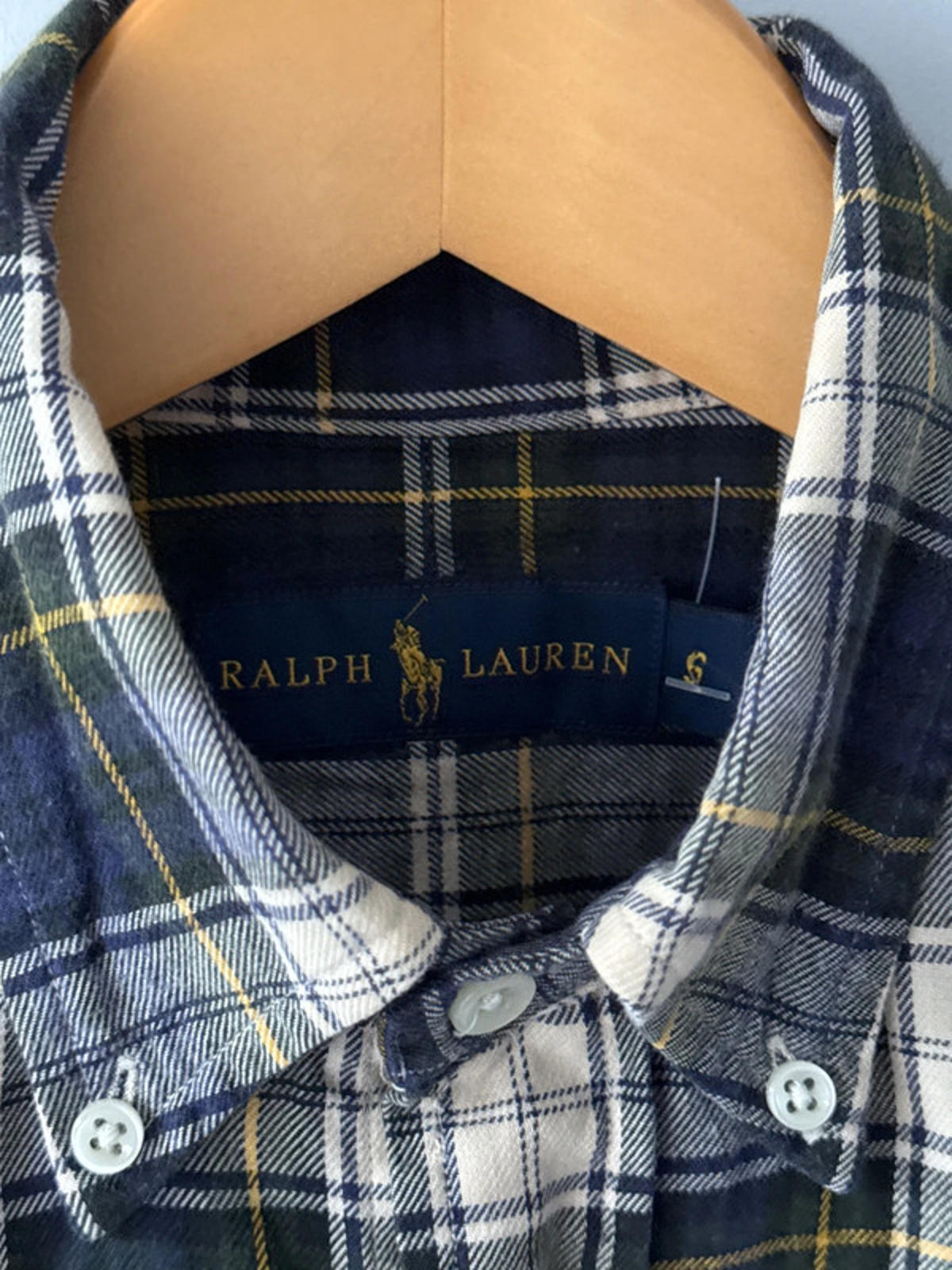 Men’s Ralph Lauren Premium Brushed Cotton Check Oxford Shirt - Small - 0422