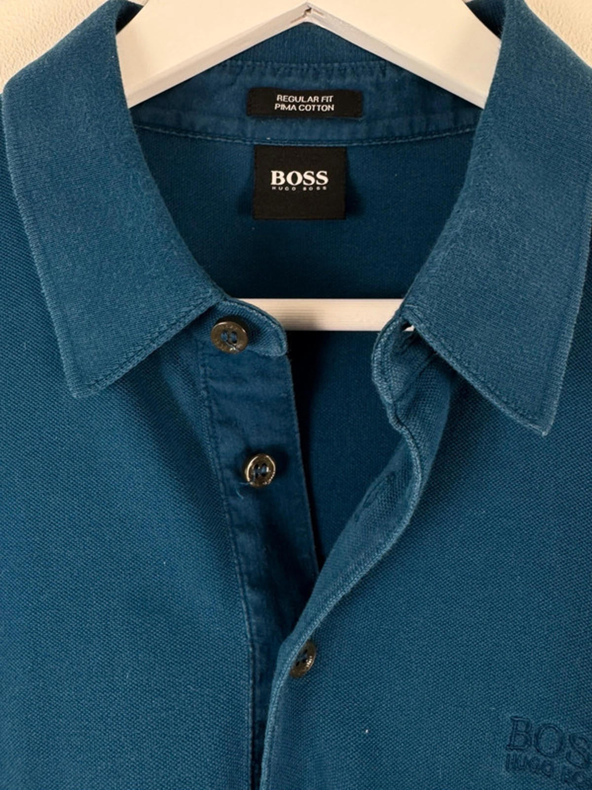 Men’s Hugo Boss Regular Fit Pima Cotton Long Sleeve Polo Shirt Top - Medium -1442