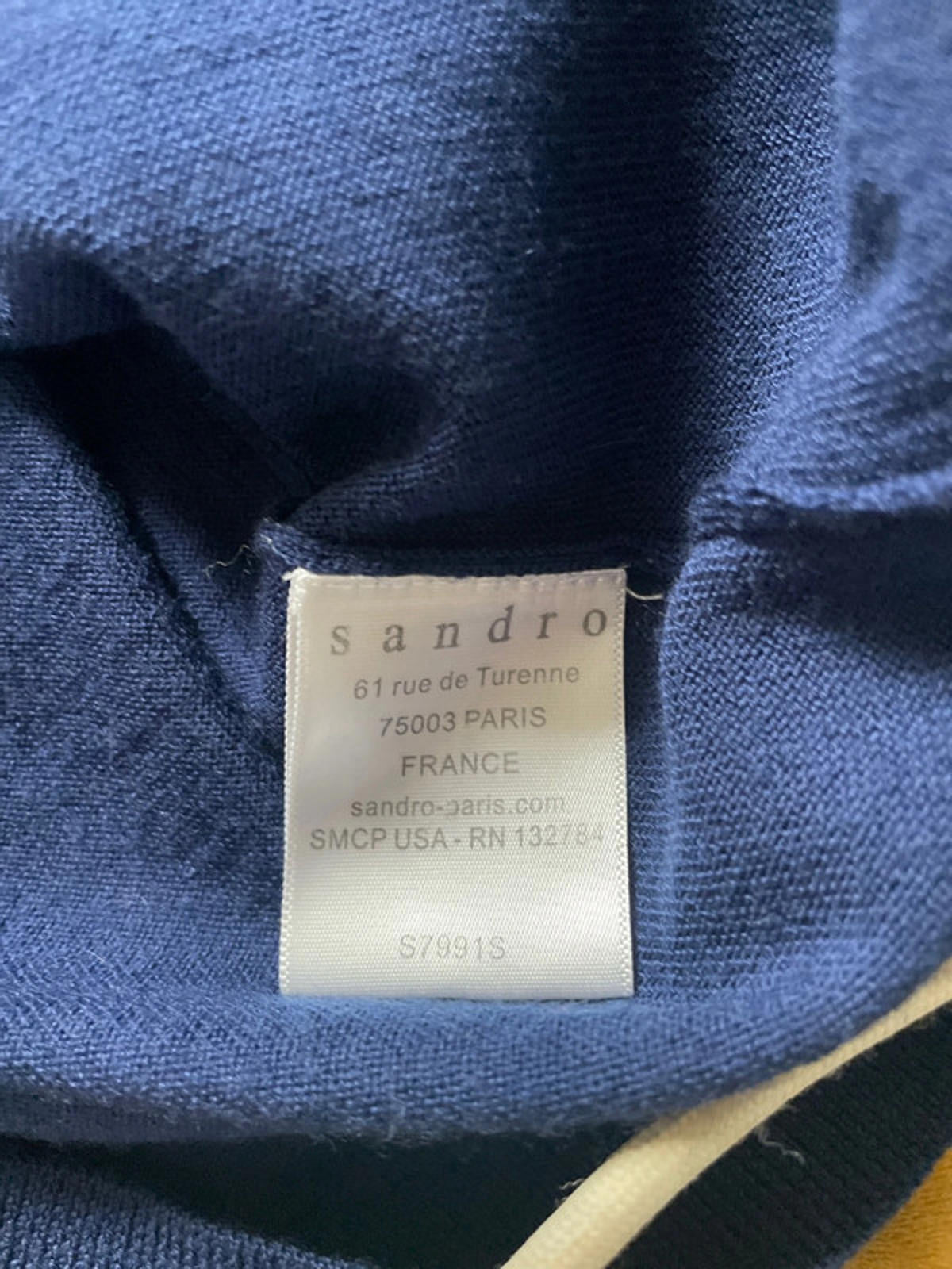 Men’s Sandro Premium Long Sleeve Crew Neck Jumper In Navy - Medium - 1904