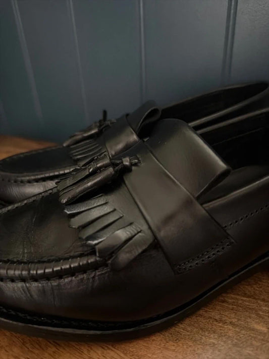 Women’s Samuel Windsor Premium Leather Tassel Loafers In Black - Uk6.5 - 3297