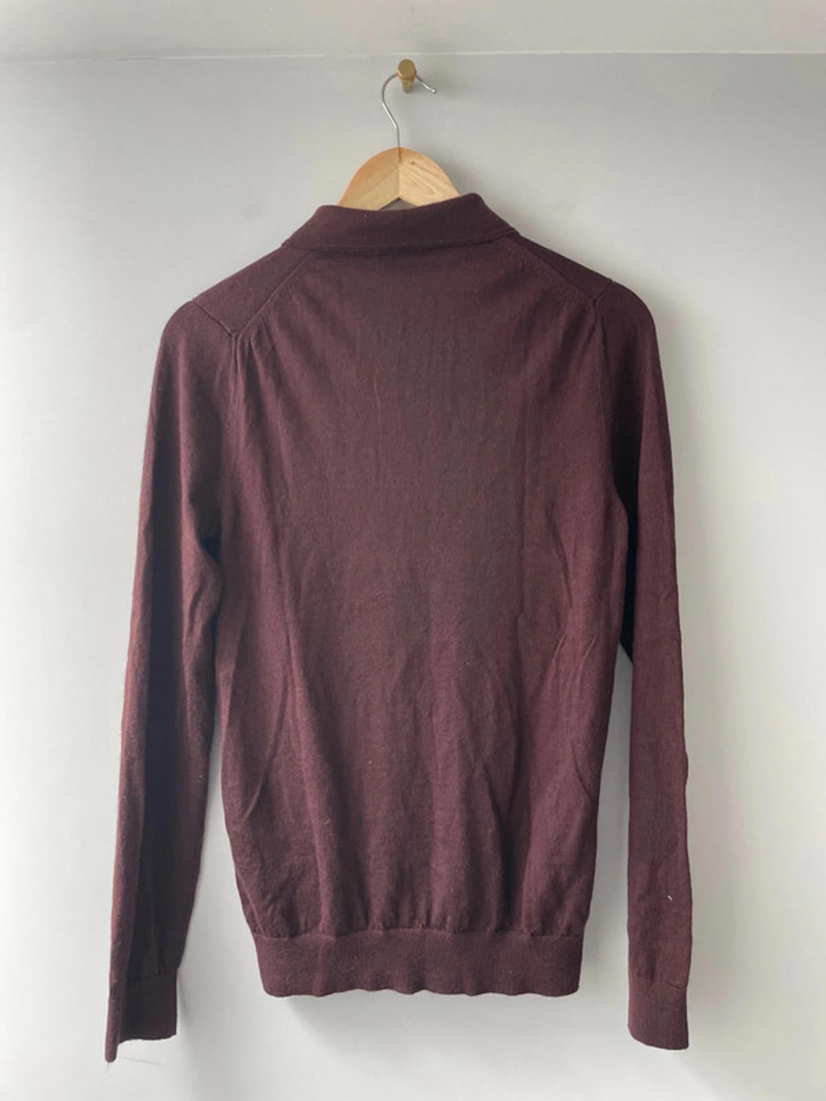 Men’s Reiss 100% Merino Wool Premium Long Sleeve Polo Top - Small - 1579
