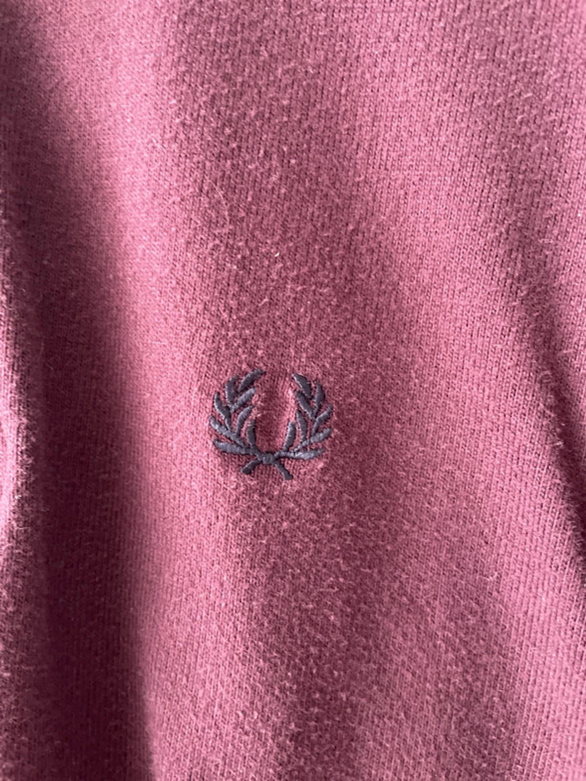 Men’s Fred Perry Long Sleeve Rugby Polo Top In Burgundy - Small - 2015