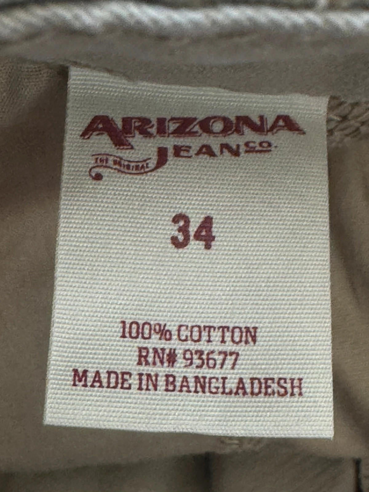 Men’s Arizona Classic Oversized Chino Shorts - Large -1402