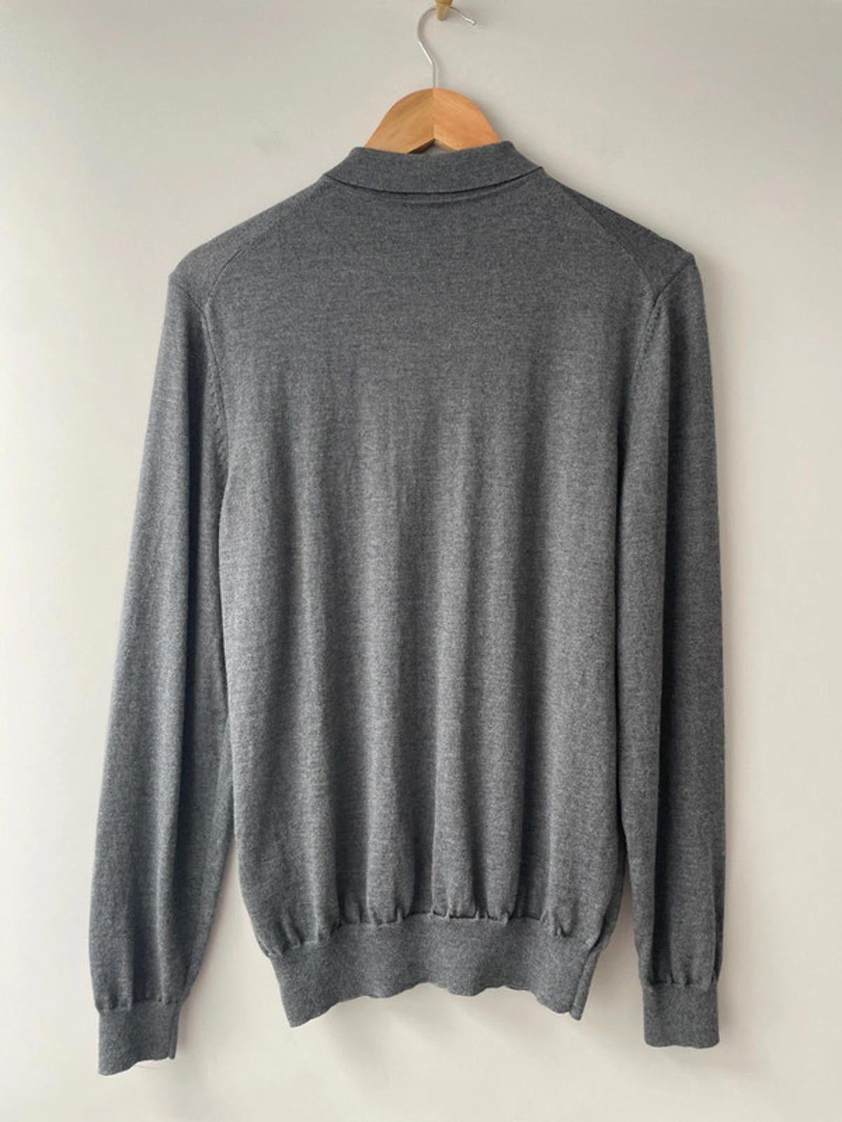 Men’s Hugo Boss Slim Fit Long Sleeve 100% Merino Wool Knitted Polo Top - Medium - 2016