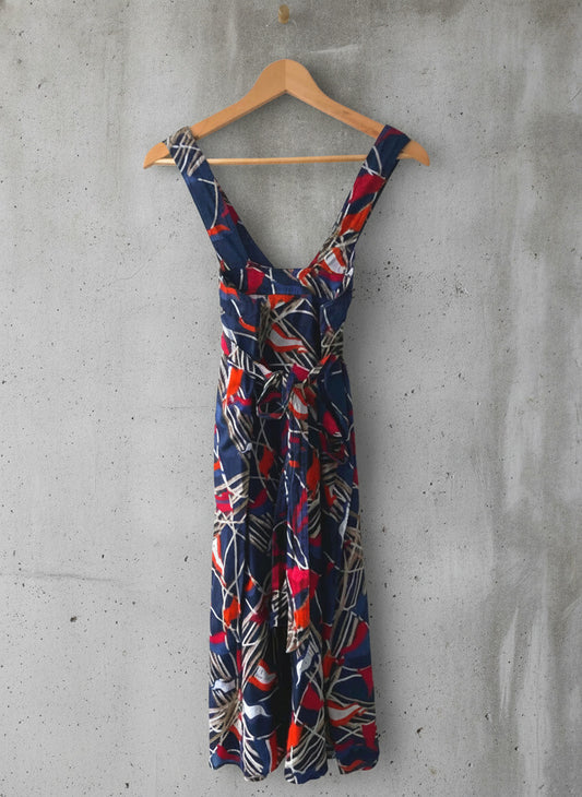 Women’s Burberry Nautical Print Dress with Side Zip in Navy/Red - UK10 - 2919