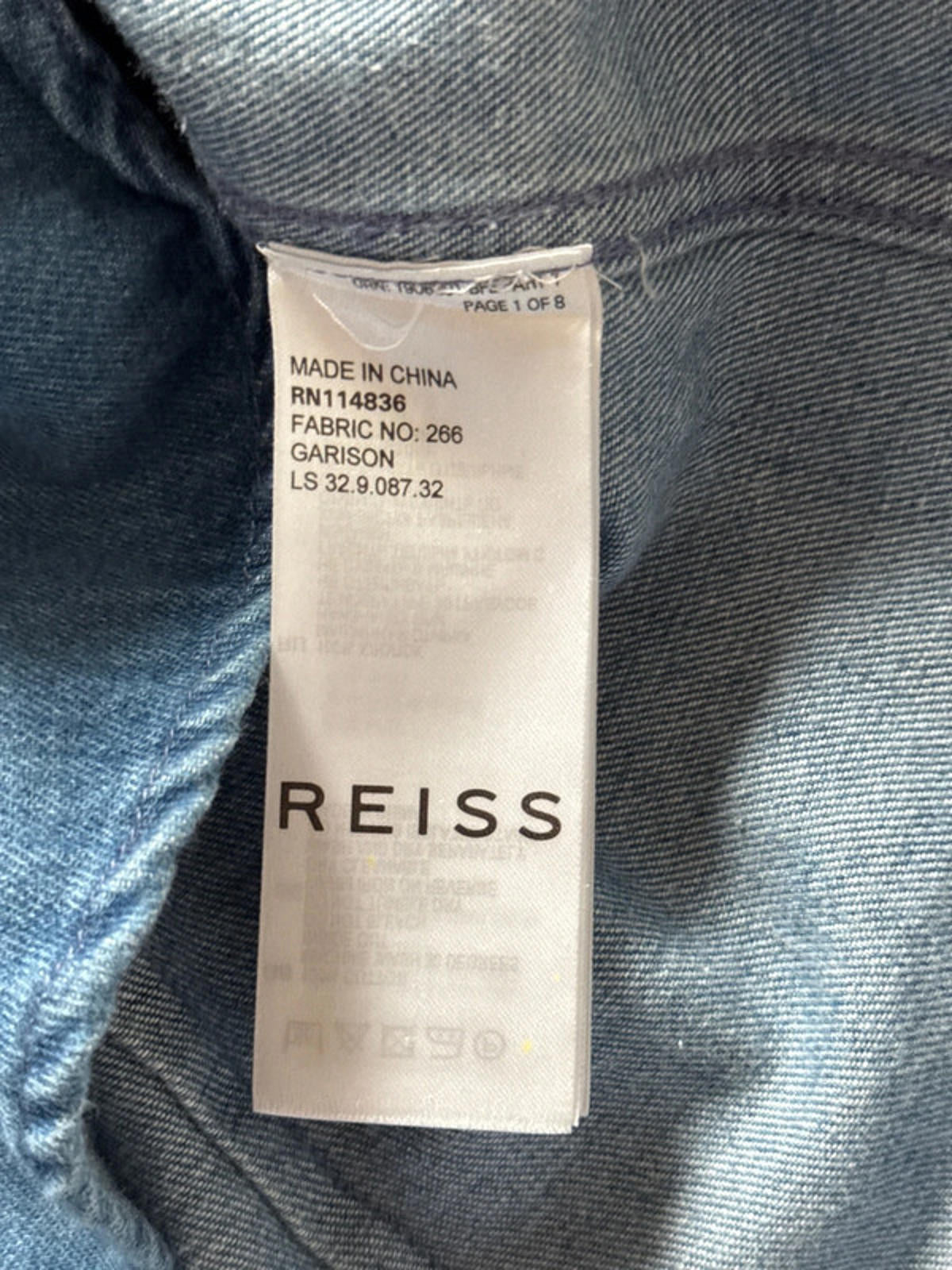 Men’s Reiss Slim Fit Oxford Denim Chambray Shirt - Small - 0329