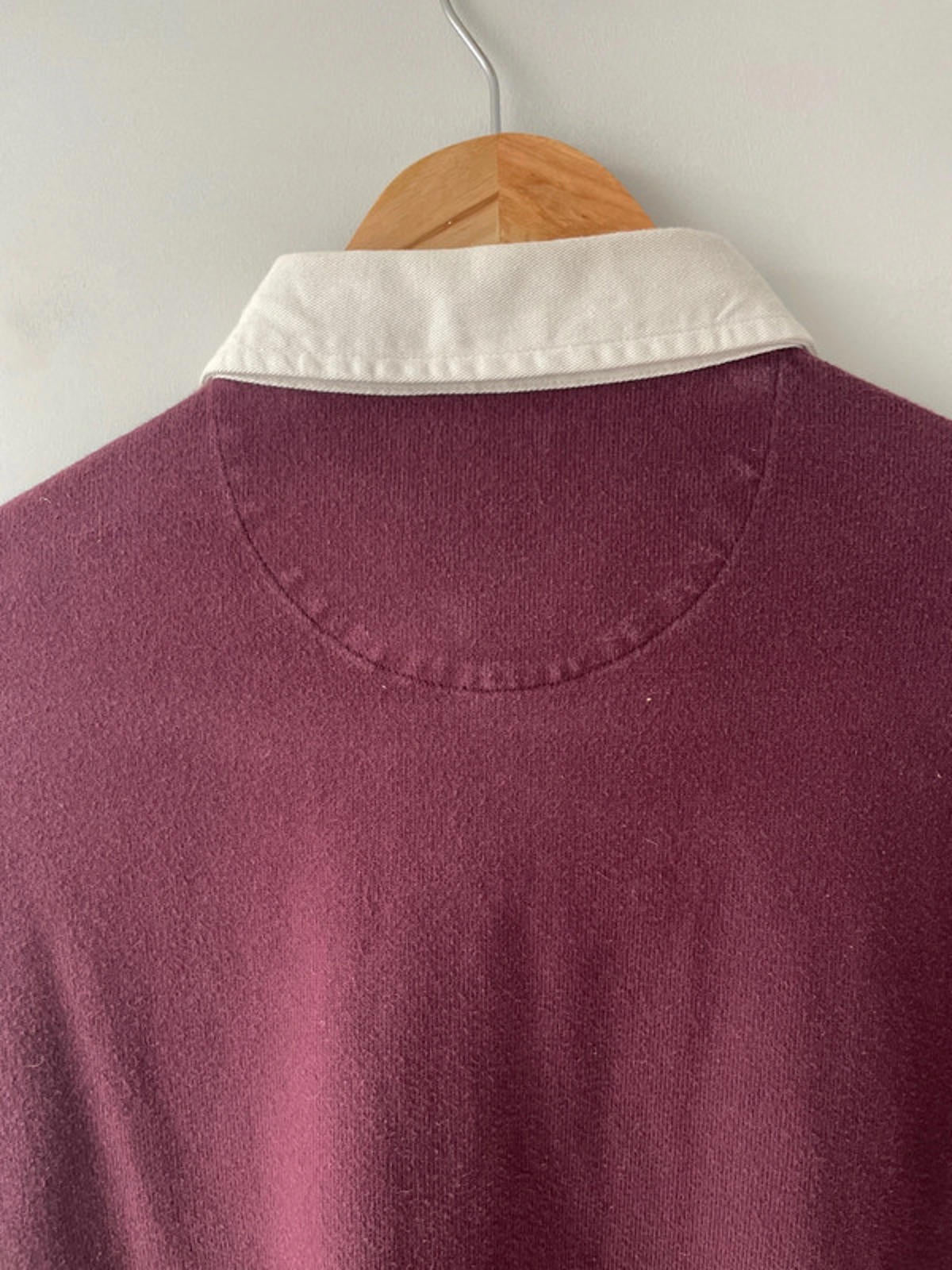Men’s Fred Perry Long Sleeve Rugby Polo Top In Burgundy - Small - 2015