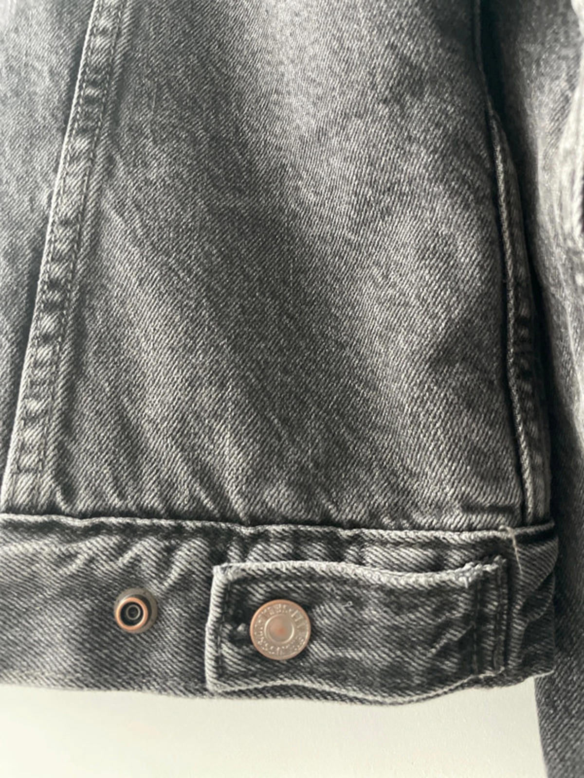 Womens Levi's Denim Trucker Jacket Coat With Borg Lining In Black - Small - 2311