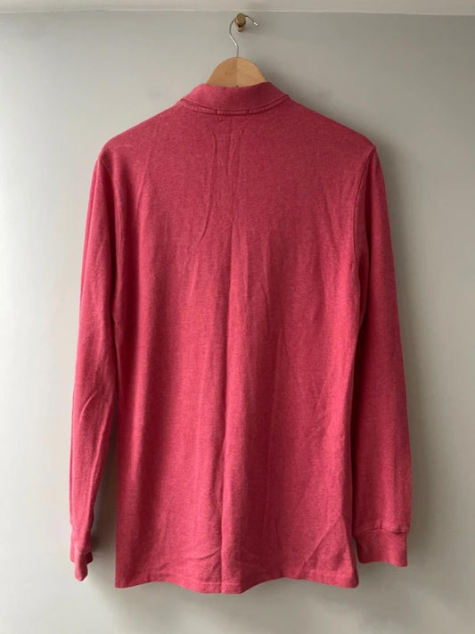 Men’s Ralph Lauren Custom Slim Fit Long Sleeve Polo In Pink - Medium -2883