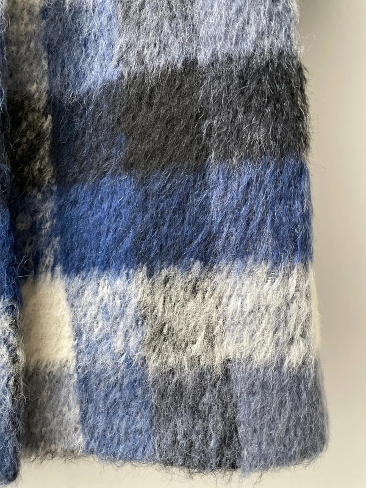 Women’s Sandro Paris Premium Mohair Check Coat Jacket In Navy - UK12 - 2371