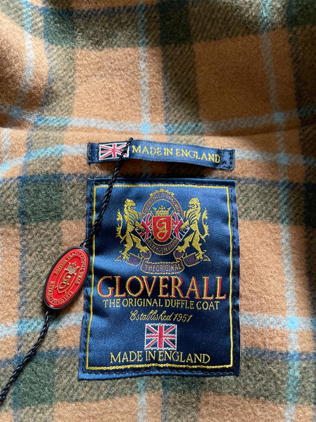 Women’s Gloverall Made In England Wool Hooded Duffle Coat In Brown - UK16 - 2390