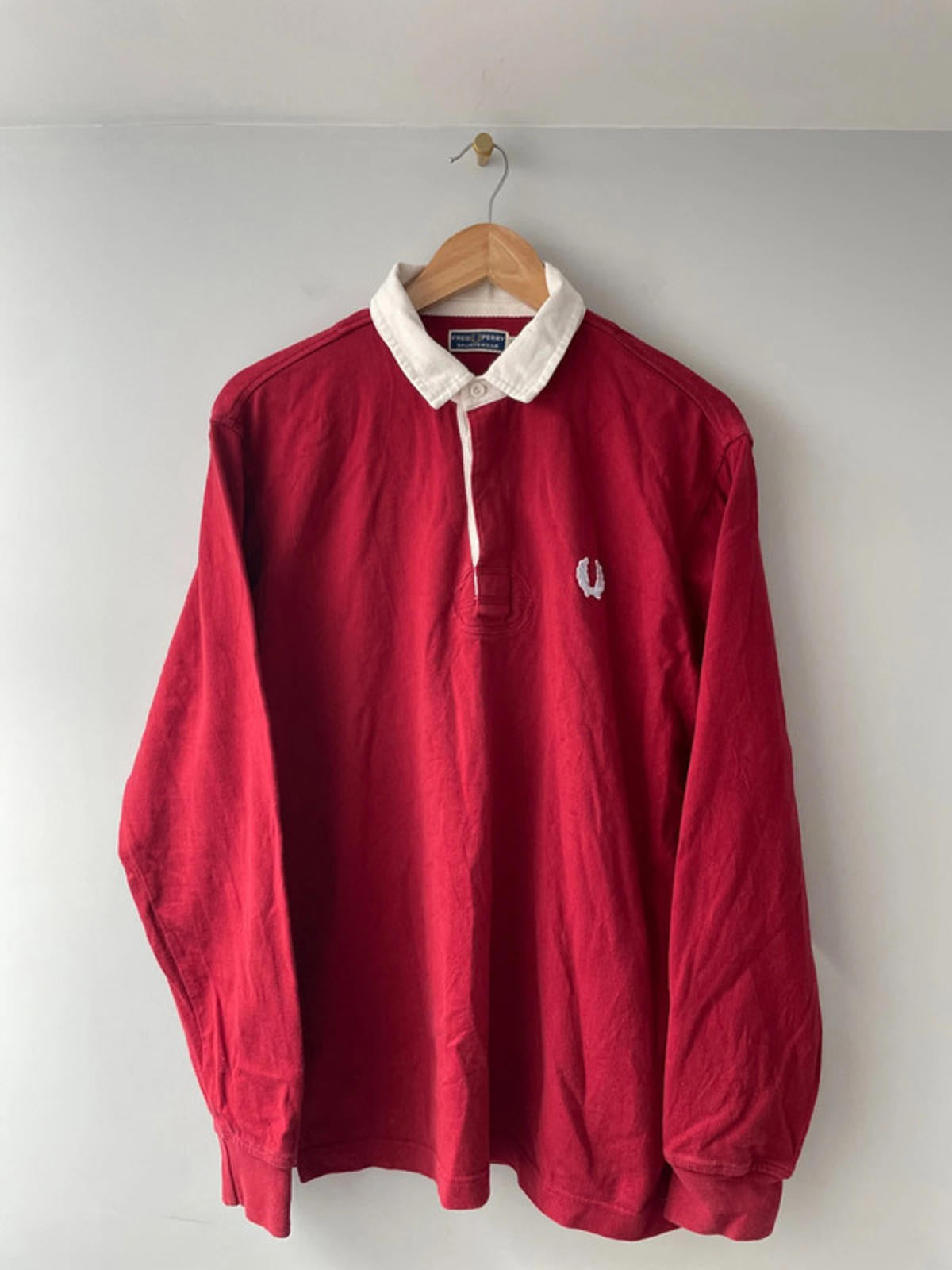 Men’s Fred Perry Premium Long Sleeve Rugby Polo Top - Medium - 2000