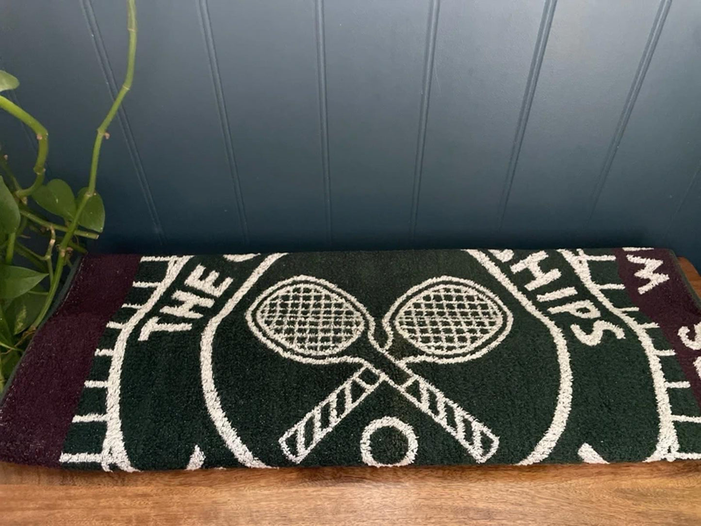 Wimbledon Vintage Championships 1997 Rare Tennis Towel in Dark Green - 2952