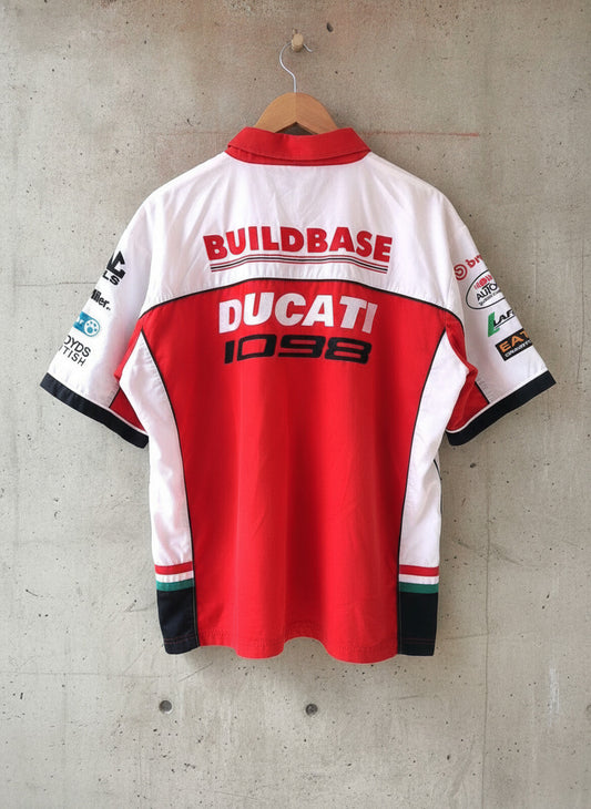 Mens Ducati Corse Red and White Racing Team Shirt - XLarge - 3523