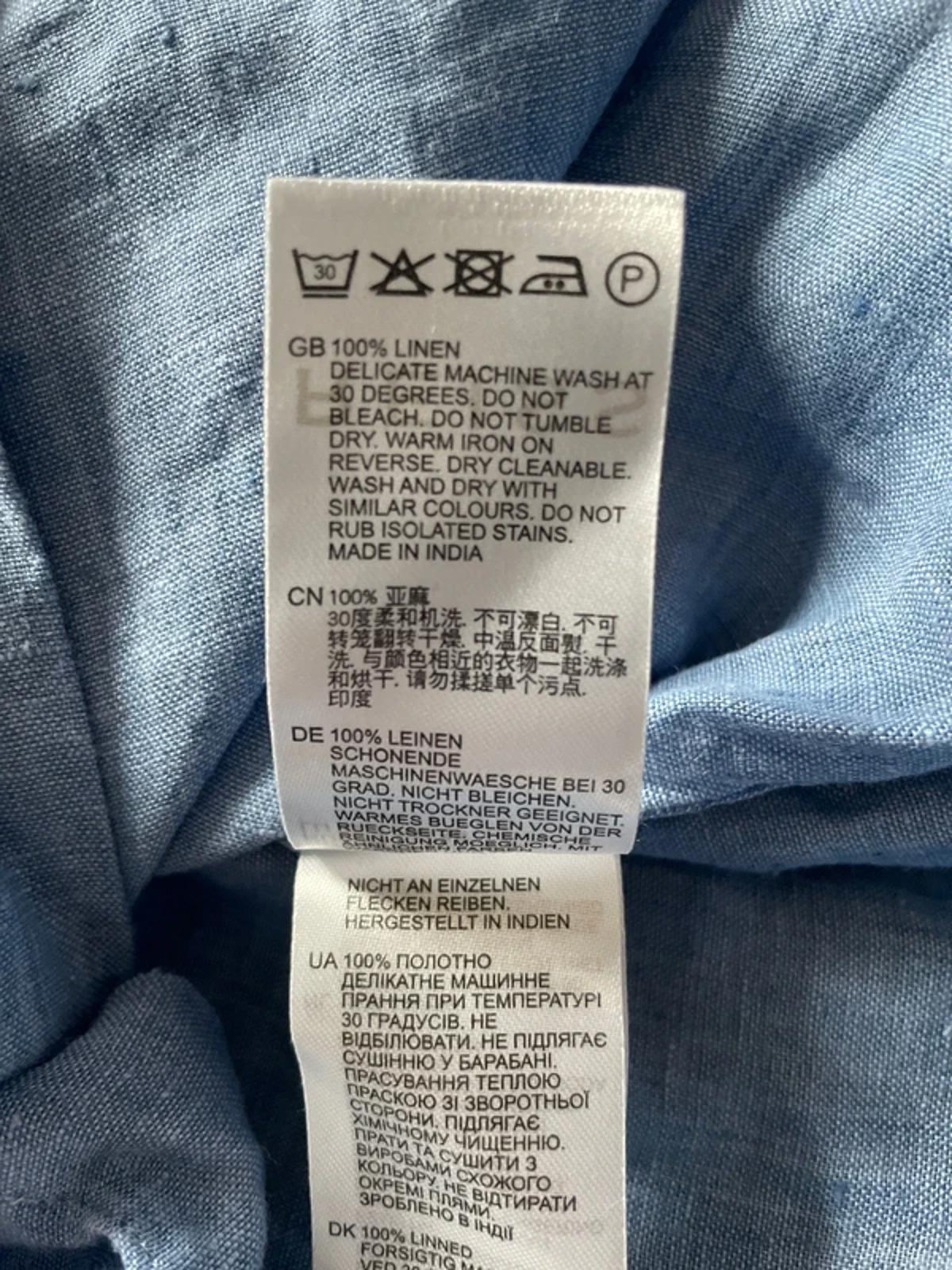 Men’s Reiss 100% Premium Linen Regular Fut Shirt in Blue - Medium - 2907