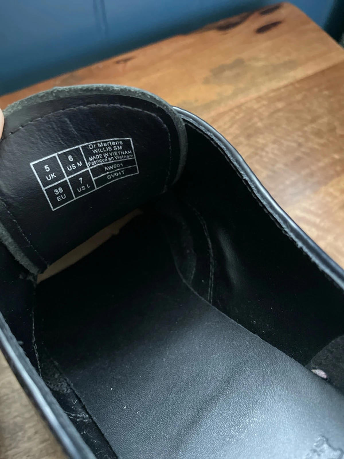 Womens Dr Martens Willis Premium Leather Lace Up Shoes In Black - UK5 - 2186