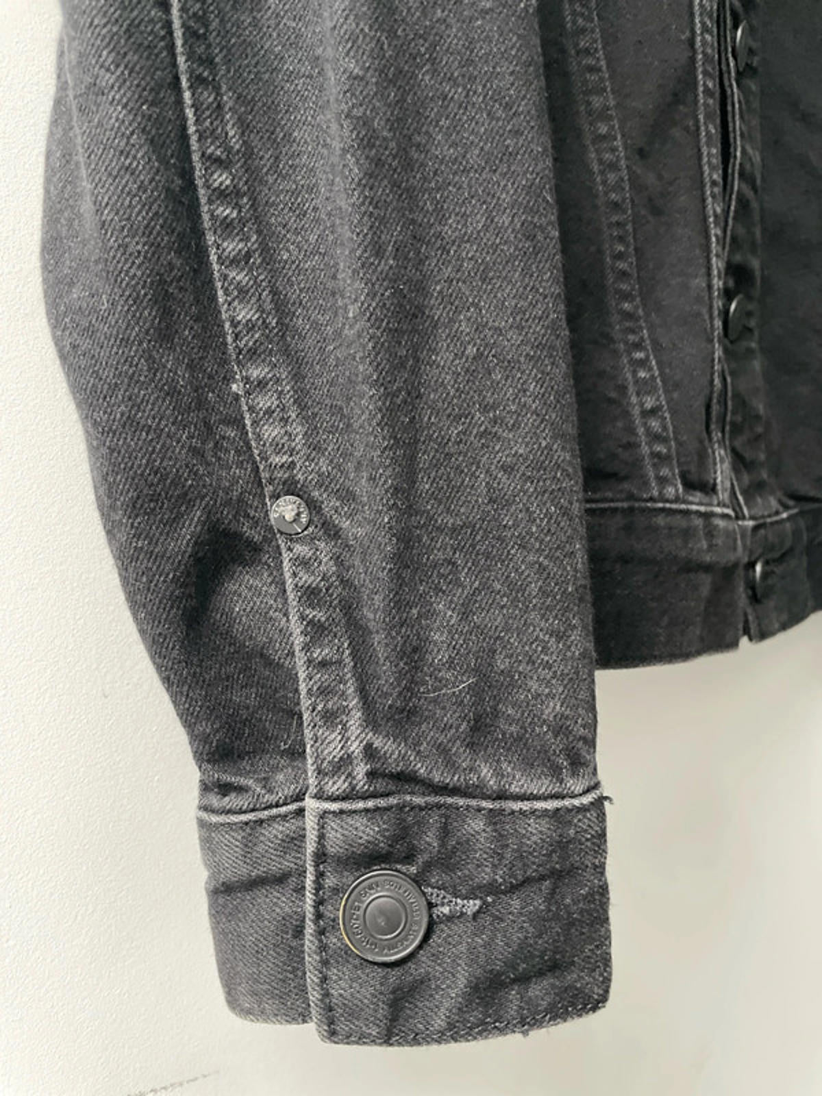 Women’s AllSaints Imoku Denim Jacket with Borg Collar In Black - Medium - 2327