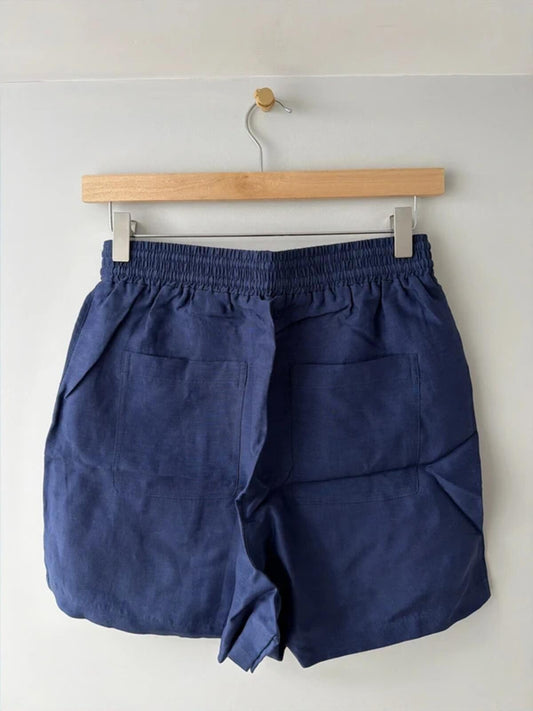 Women’s & Other Stories High Waisted Linen Shorts In Navy - XSmall - 3364