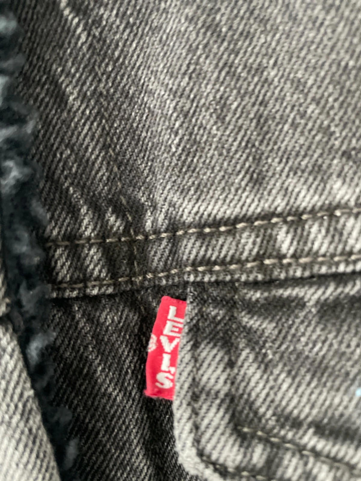 Womens Levi's Denim Trucker Jacket Coat With Borg Lining In Black - Small - 2311