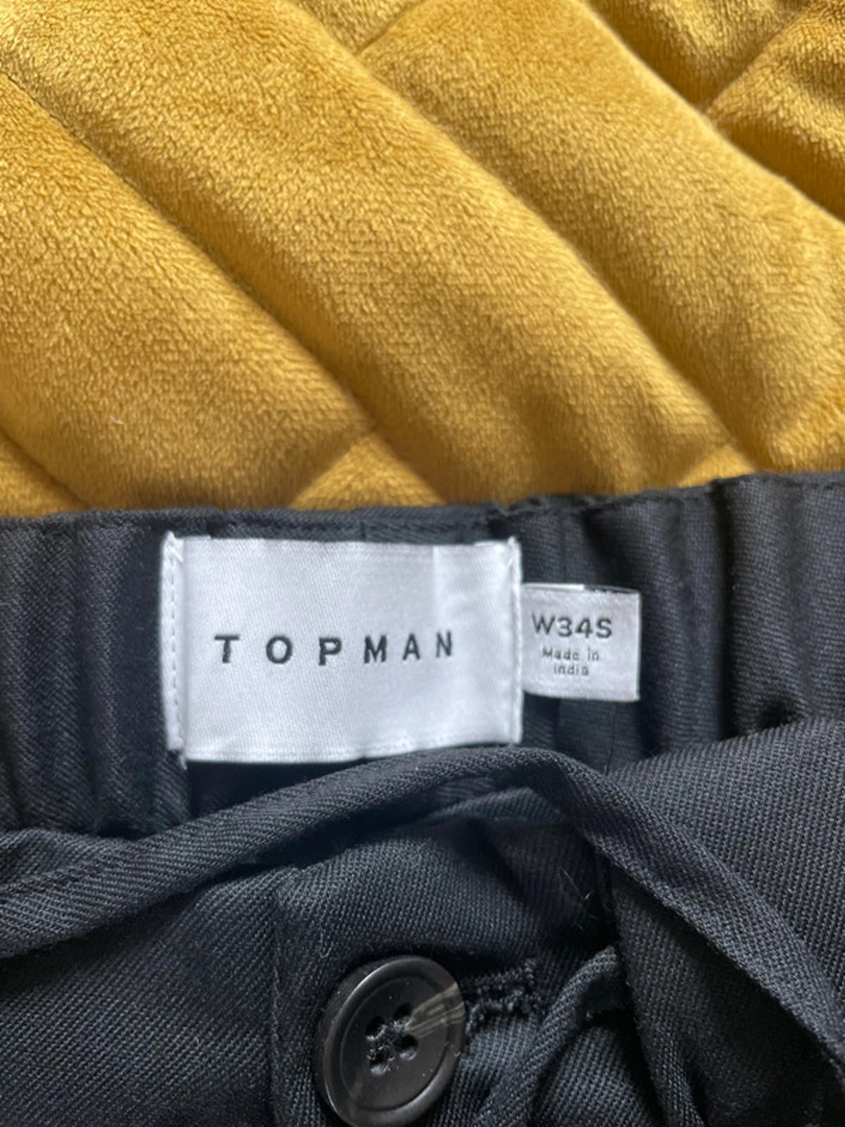 Men’s Topman Smart Wide Leg Trousers In Black - W34/L29 - 1810